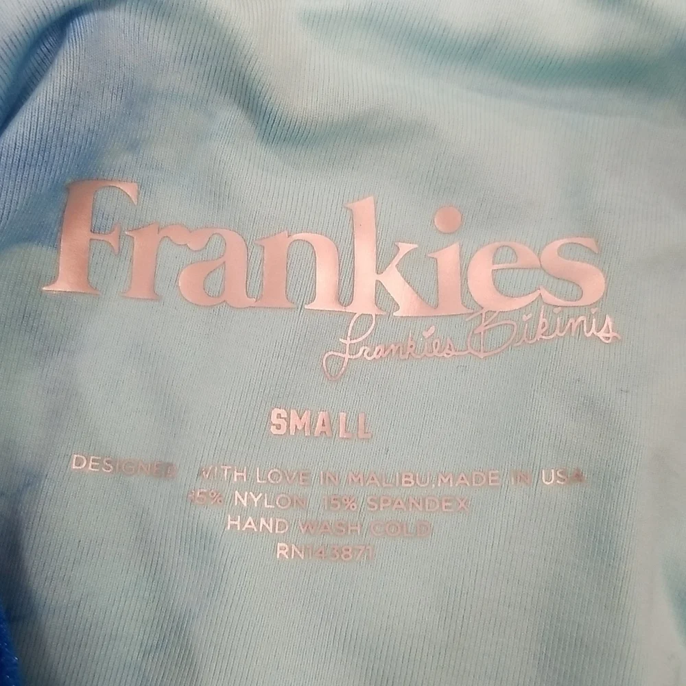 💕FRANKIES BIKINIS💕 Molly One Piece Swimsuit Aqua Tie Dye Crushed Velvet S NWT